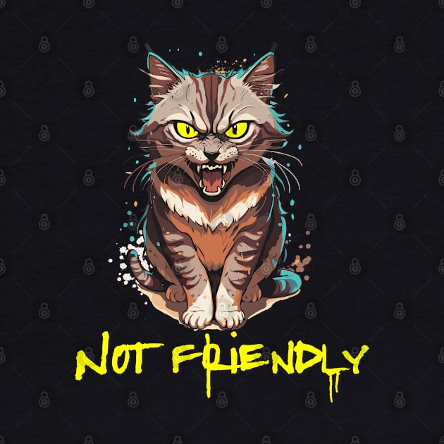 Not Friendly - funny angry  Cat by Bellinna